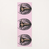 ファンタジー女神の女性ブラックフラワーポッドピンク ヨガマット (正面)