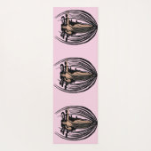 ファンタジー女神の女性ブラックフラワーポッドピンク ヨガマット (裏面)