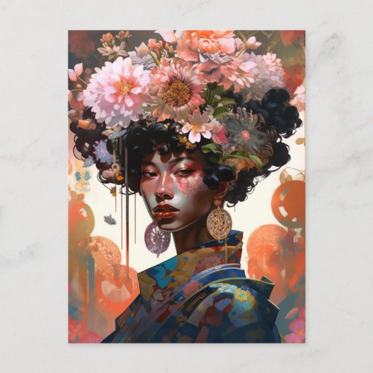 ファンタジー女花美女 ポストカード (正面)