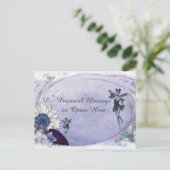 ファンタジー妖精と青ひまわりパーソナライズされた ポストカード (スタンド正面)