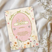 ファンタジー妖精のワイルドフラワーの少女のピンクの招待状 招待状