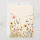 ファンタジー妖精のワイルドフラワーガールズピンクの招待状 招待状 (裏面)