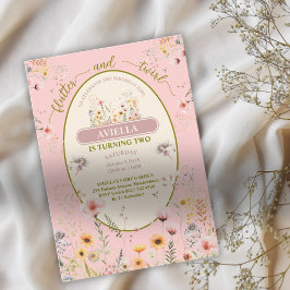 ファンタジー妖精のワイルドフラワーガールズピンクの招待状 招待状