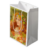 ファンタジー妖精の女秋。自然。 ミディアムペーパーバッグ (裏面アングル)