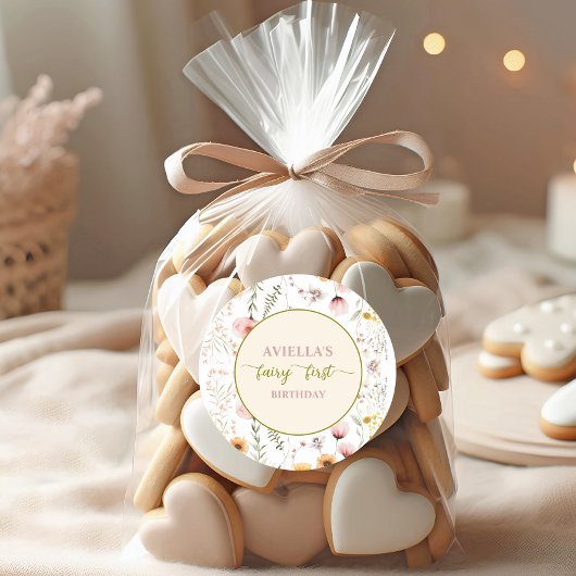 ファンタジー妖精の最初の野草 ラウンドシール