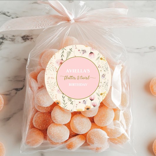 ファンタジー妖精フラッタとトワイルワイルドフラワー ラウンドシール