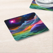 ファンタジー宇宙エスケープ スクエアペーパーコースター (アングル)