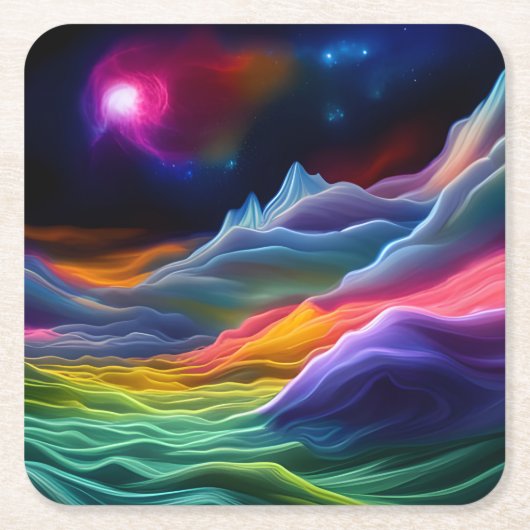 ファンタジー宇宙エスケープ スクエアペーパーコースター (正面)