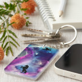 ファンタジー宇宙ネブラユニコーンドラゴンピンクブルー キーホルダー (正面右)