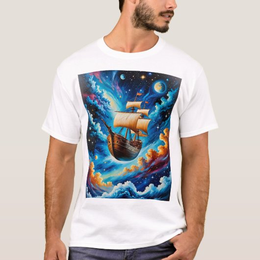 ファンタジー宇宙船航海Tシャツfor Dreamers Tシャツ (正面)