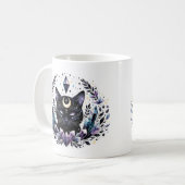 ファンタジー密着型黒猫 コーヒーマグカップ (正面左)