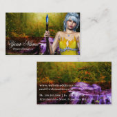 ファンタジー小妖精や小人インウッズ名刺デザイン4 名刺 (正面/裏面)