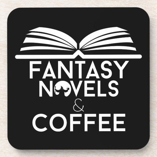 ファンタジー小説とコーヒー コースター (正面)