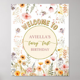ファンタジー山花妖精の最初のウェルカムサイン ポスター