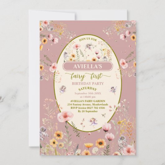 ファンタジー山花妖精ファースト招待状 招待状 (正面)