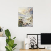 ファンタジー崖の要塞が海を見下ろす ポスター (ホームオフィス)