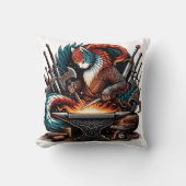 ファンタジー工房の狡猾な猫カラフル鍛冶屋 クッション (正面)