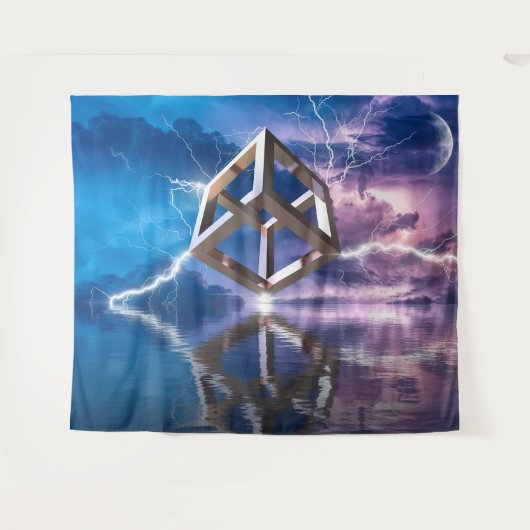 ファンタジー幾何学模様宇宙空海 タペストリー (正面(横))