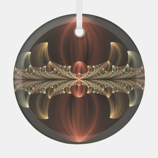 ファンタジー建築光沢抽象芸術フラクタルアート ガラスオーナメント (正面)