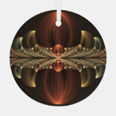 ファンタジー建築光沢抽象芸術フラクタルアート ガラスオーナメント (裏面)