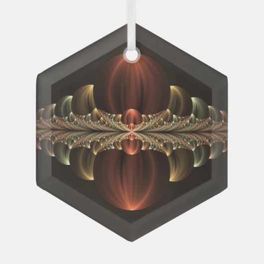 ファンタジー建築光沢抽象芸術フラクタルアート ガラスオーナメント (正面)