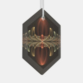 ファンタジー建築光沢抽象芸術フラクタルアート ガラスオーナメント (正面右)