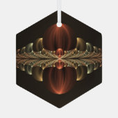 ファンタジー建築光沢抽象芸術フラクタルアート ガラスオーナメント (裏面)