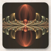 ファンタジー建築光沢抽象芸術フラクタルアート コースター (正面)