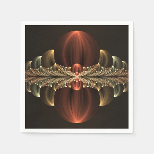 ファンタジー建築光沢抽象芸術フラクタルアート スタンダードカクテルナプキン (正面)