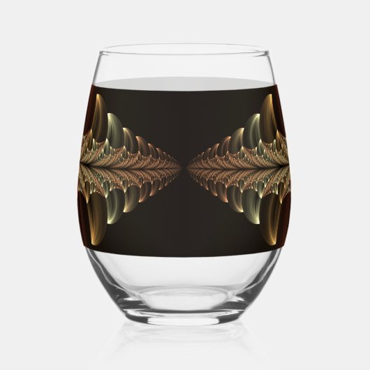ファンタジー建築光沢抽象芸術フラクタルアート ステムなしワイングラス (右)