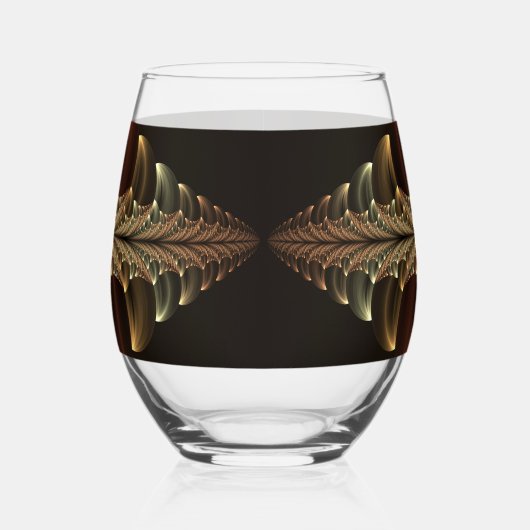 ファンタジー建築光沢抽象芸術フラクタルアート ステムなしワイングラス (左)