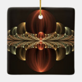 ファンタジー建築光沢抽象芸術フラクタルアート セラミックオーナメント (裏面)