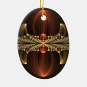 ファンタジー建築光沢抽象芸術フラクタルアート セラミックオーナメント (裏面)