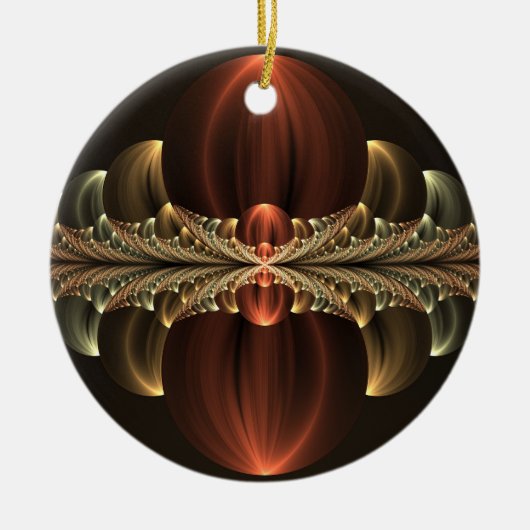 ファンタジー建築光沢抽象芸術フラクタルアート セラミックオーナメント (正面)