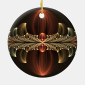 ファンタジー建築光沢抽象芸術フラクタルアート セラミックオーナメント (裏面)