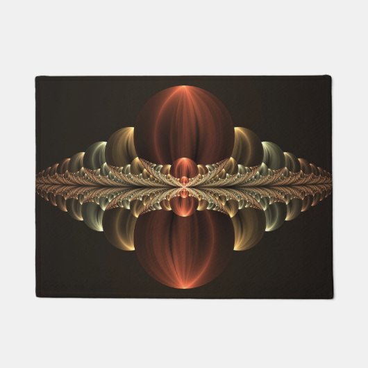 ファンタジー建築光沢抽象芸術フラクタルアート ドアマット (正面)