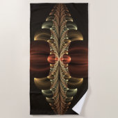 ファンタジー建築光沢抽象芸術フラクタルアート ビーチタオル (正面)