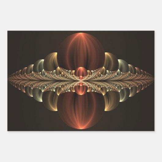 ファンタジー建築光沢抽象芸術フラクタルアート ラッピングペーパーシート (正面3)