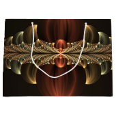 ファンタジー建築光沢抽象芸術フラクタルアート ラージペーパーバッグ (正面)