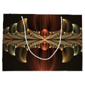 ファンタジー建築光沢抽象芸術フラクタルアート ラージペーパーバッグ (裏面)