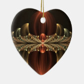 ファンタジー建築光沢抽象芸術フラクタルハート セラミックオーナメント (右)