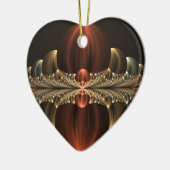 ファンタジー建築光沢抽象芸術フラクタルハート セラミックオーナメント (左)