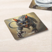 ファンタジー怒キュウボグ猫 スクエアペーパーコースター (アングル)
