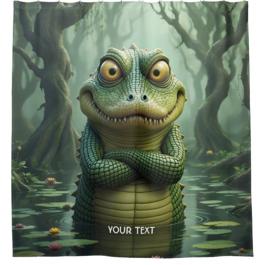 ファンタジー怒Crocodile Trees シャワーカーテン (正面)