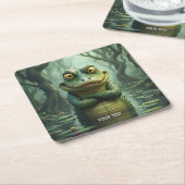 ファンタジー怒Crocodile Trees スクエアペーパーコースター (アングル)