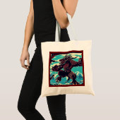 ファンタジー怪獣アニメ – Woodcut 3 トートバッグ (正面(商品))