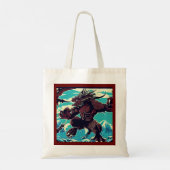 ファンタジー怪獣アニメ – Woodcut 3 トートバッグ (裏面)