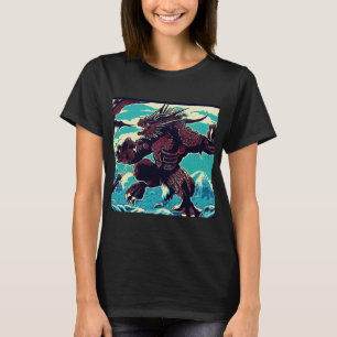 ファンタジー怪獣アニメ – Woodcut 3 Tシャツ