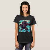 ファンタジー怪獣アニメ – Woodcut 3 Tシャツ (正面フル)
