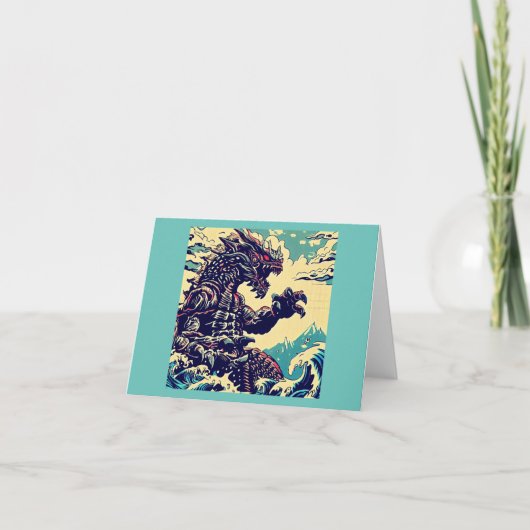 ファンタジー怪獣アニメ – Woodcut 4 カード (正面)